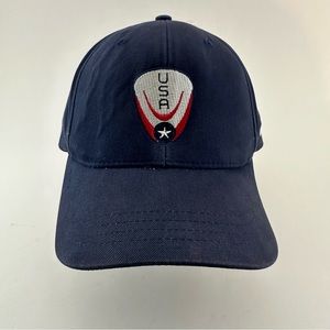 VTG Nike USA Baseball Cap Adjustable Strap Back Hat Blue Embroidered Logo 90s